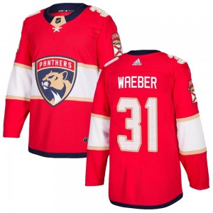 Men's Adidas Florida Panthers Ludovic Waeber Red Home Jersey - Authentic