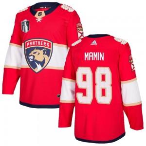 Men's Adidas Florida Panthers Maxim Mamin Red Home 2023 Stanley Cup Final Jersey - Authentic