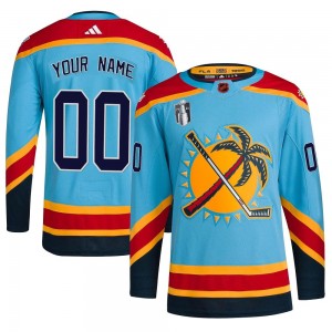 Youth Adidas Florida Panthers Custom Light Blue Custom Reverse Retro 2.0 2023 Stanley Cup Final Jersey - Authentic