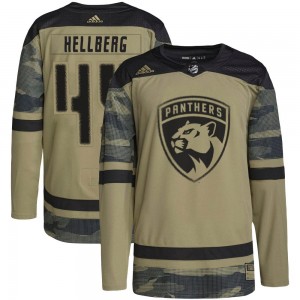 Men's Adidas Florida Panthers Magnus Hellberg Camo Military Appreciation Practice Jersey - Authentic