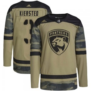 Men's Adidas Florida Panthers Matt Kiersted Camo Military Appreciation Practice Jersey - Authentic