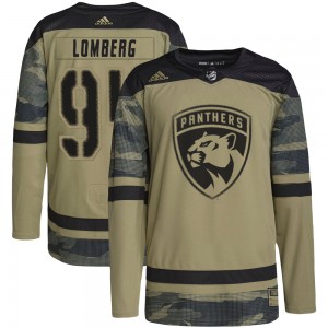 Men's Adidas Florida Panthers Ryan Lomberg Camo Military Appreciation Practice Jersey - Authentic