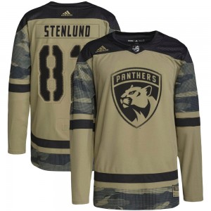 Men's Adidas Florida Panthers Kevin Stenlund Camo Military Appreciation Practice Jersey - Authentic