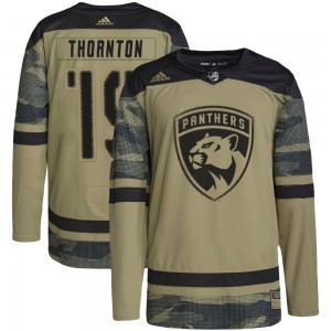 Men's Adidas Florida Panthers Joe Thornton Camo Military Appreciation Practice Jersey - Authentic