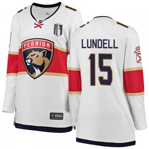 Women's Fanatics Branded Florida Panthers Anton Lundell White Away 2023 Stanley Cup Final Jersey - Breakaway