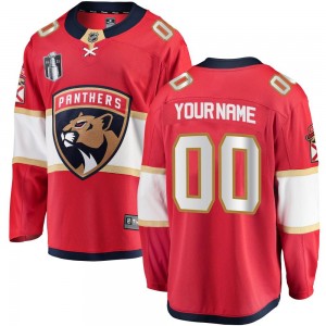 Youth Fanatics Branded Florida Panthers Custom Red Custom Home 2023 Stanley Cup Final Jersey - Breakaway