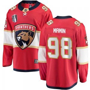 Youth Fanatics Branded Florida Panthers Maxim Mamin Red Home 2023 Stanley Cup Final Jersey - Breakaway