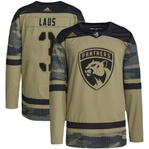 Youth Adidas Florida Panthers Paul Laus Camo Military Appreciation Practice Jersey - Authentic