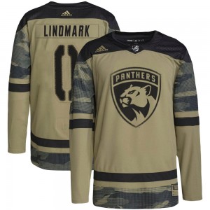 Youth Adidas Florida Panthers Owen Lindmark Camo Military Appreciation Practice Jersey - Authentic
