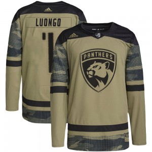 Youth Adidas Florida Panthers Roberto Luongo Camo Military Appreciation Practice Jersey - Authentic