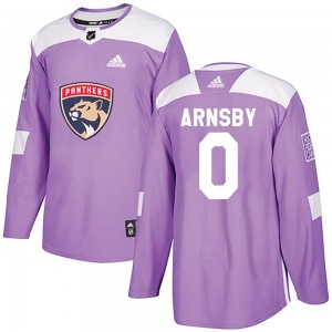 Men's Adidas Florida Panthers Liam Arnsby Purple Fights Cancer Practice Jersey - Authentic