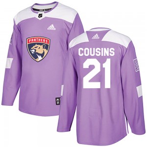 Men's Adidas Florida Panthers Nick Cousins Purple Fights Cancer Practice Jersey - Authentic