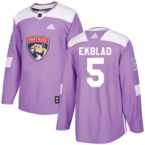 Men's Adidas Florida Panthers Aaron Ekblad Purple Fights Cancer Practice Jersey - Authentic