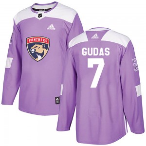 Men's Adidas Florida Panthers Radko Gudas Purple Fights Cancer Practice Jersey - Authentic