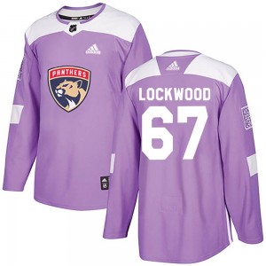 Men's Adidas Florida Panthers William Lockwood Purple Fights Cancer Practice Jersey - Authentic