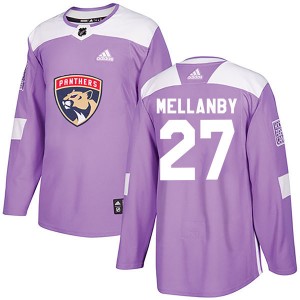 Men's Adidas Florida Panthers Scott Mellanby Purple Fights Cancer Practice Jersey - Authentic