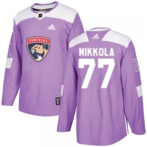 Men's Adidas Florida Panthers Niko Mikkola Purple Fights Cancer Practice Jersey - Authentic