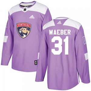 Men's Adidas Florida Panthers Ludovic Waeber Purple Fights Cancer Practice Jersey - Authentic