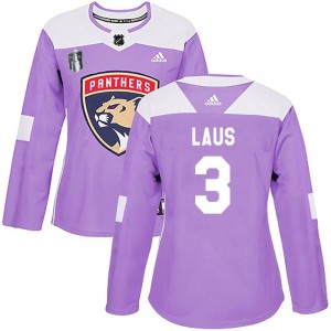 Women's Adidas Florida Panthers Paul Laus Purple Fights Cancer Practice 2023 Stanley Cup Final Jersey - Authentic