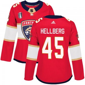 Women's Adidas Florida Panthers Magnus Hellberg Red Home 2023 Stanley Cup Final Jersey - Authentic