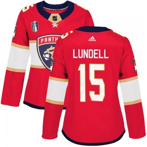Women's Adidas Florida Panthers Anton Lundell Red Home 2023 Stanley Cup Final Jersey - Authentic