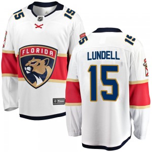 Youth Fanatics Branded Florida Panthers Anton Lundell White Away Jersey - Breakaway