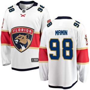 Youth Fanatics Branded Florida Panthers Maxim Mamin White Away Jersey - Breakaway