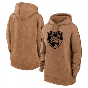 Women's Florida Panthers Brown 2023 Salute to Service Pullover Hoodie -