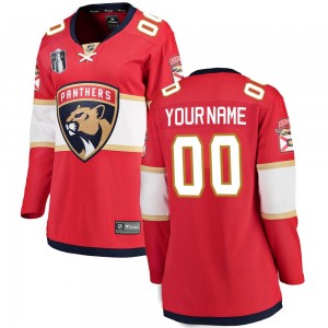 Women's Fanatics Branded Florida Panthers Custom Red Custom Home 2023 Stanley Cup Final Jersey - Breakaway
