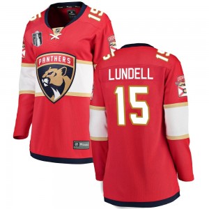 Women's Fanatics Branded Florida Panthers Anton Lundell Red Home 2023 Stanley Cup Final Jersey - Breakaway