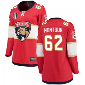 Women's Fanatics Branded Florida Panthers Brandon Montour Red Home 2023 Stanley Cup Final Jersey - Breakaway