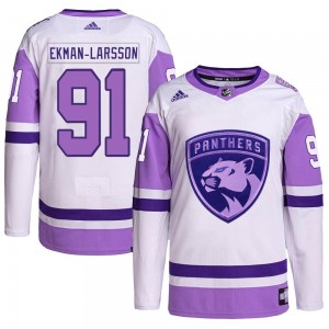 Youth Adidas Florida Panthers Oliver Ekman-Larsson White/Purple Hockey Fights Cancer Primegreen Jersey - Authentic