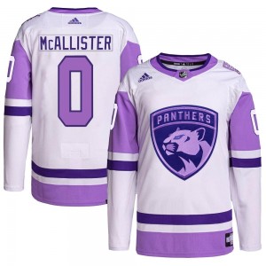 Youth Adidas Florida Panthers Ryan McAllister White/Purple Hockey Fights Cancer Primegreen Jersey - Authentic