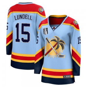 Women's Fanatics Branded Florida Panthers Anton Lundell Light Blue Special Edition 2.0 2023 Stanley Cup Final Jersey - Breakaway