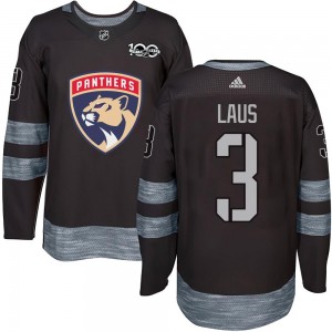 Men's Florida Panthers Paul Laus Black 1917-2017 100th Anniversary Jersey - Authentic