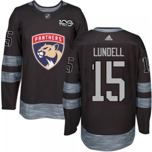 Men's Florida Panthers Anton Lundell Black 1917-2017 100th Anniversary Jersey - Authentic