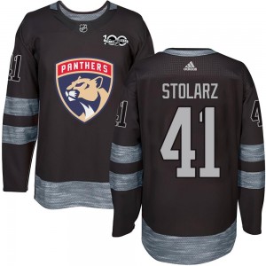 Men's Florida Panthers Anthony Stolarz Black 1917-2017 100th Anniversary Jersey - Authentic