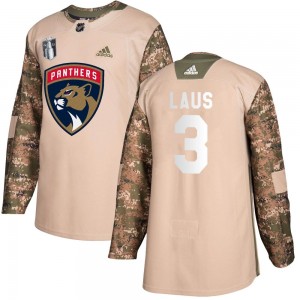Youth Adidas Florida Panthers Paul Laus Camo Veterans Day Practice 2023 Stanley Cup Final Jersey - Authentic