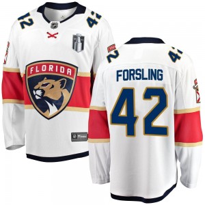 Men's Fanatics Branded Florida Panthers Gustav Forsling White Away 2023 Stanley Cup Final Jersey - Breakaway