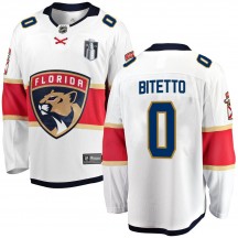 Youth Fanatics Branded Florida Panthers Anthony Bitetto White Away 2023 Stanley Cup Final Jersey - Breakaway