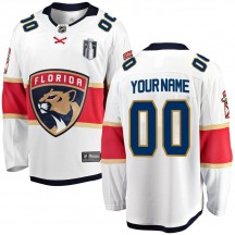 Youth Fanatics Branded Florida Panthers Custom White Custom Away 2023 Stanley Cup Final Jersey - Breakaway