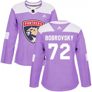 Women's Adidas Florida Panthers Sergei Bobrovsky Purple Fights Cancer Practice Jersey - Authentic