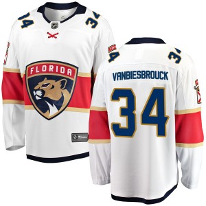 Men's Fanatics Branded Florida Panthers John Vanbiesbrouck White Away Jersey - Breakaway