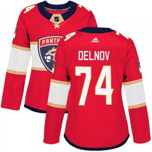 Women's Adidas Florida Panthers Alexander Delnov Red Home Jersey - Authentic