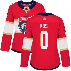 Women's Adidas Florida Panthers Jakub Kos Red Home Jersey - Authentic