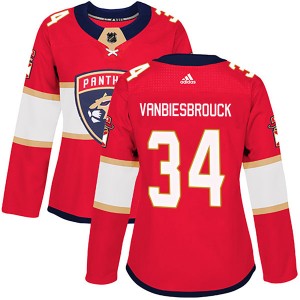 Women's Adidas Florida Panthers John Vanbiesbrouck Red Home Jersey - Authentic