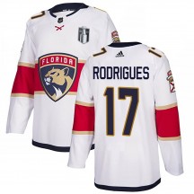 Youth Adidas Florida Panthers Evan Rodrigues White Away 2023 Stanley Cup Final Jersey - Authentic