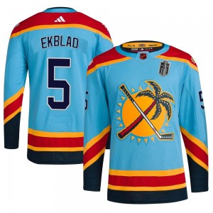 Youth Adidas Florida Panthers Aaron Ekblad Light Blue Reverse Retro 2.0 2024 Stanley Cup Final Jersey - Authentic
