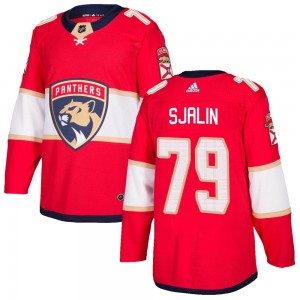 Men's Adidas Florida Panthers Calle Sjalin Red Home Jersey - Authentic