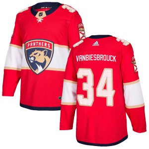 Men's Adidas Florida Panthers John Vanbiesbrouck Red Home Jersey - Authentic